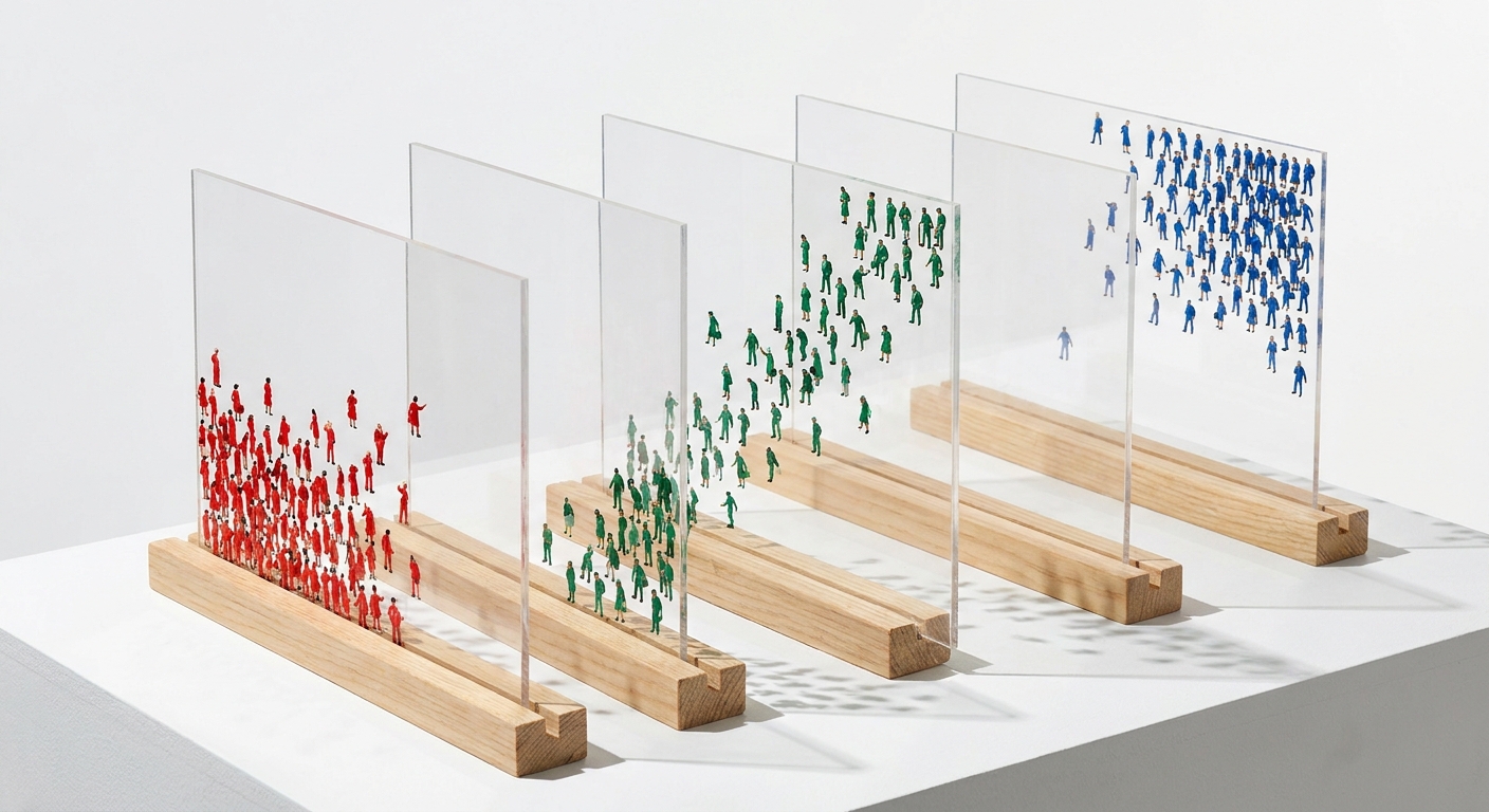 AI-generated illustration for: Social tipping points are often statistical mirages caused by mixing different groups of people into one data set.